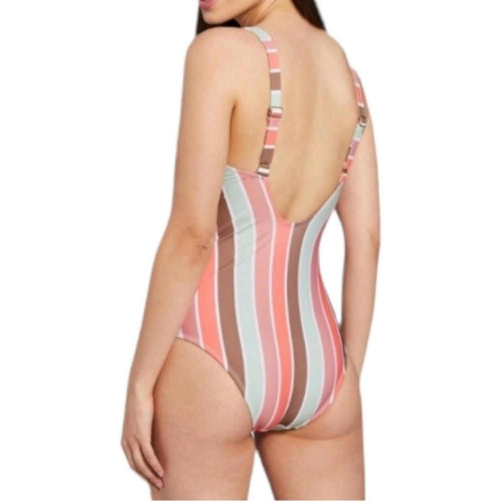 Kona Sol striped one piece swim suit